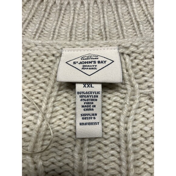 St Johns Bay NWT Oatmeal Color Cardigan with Gems Size XXL - Picture 3 of 9